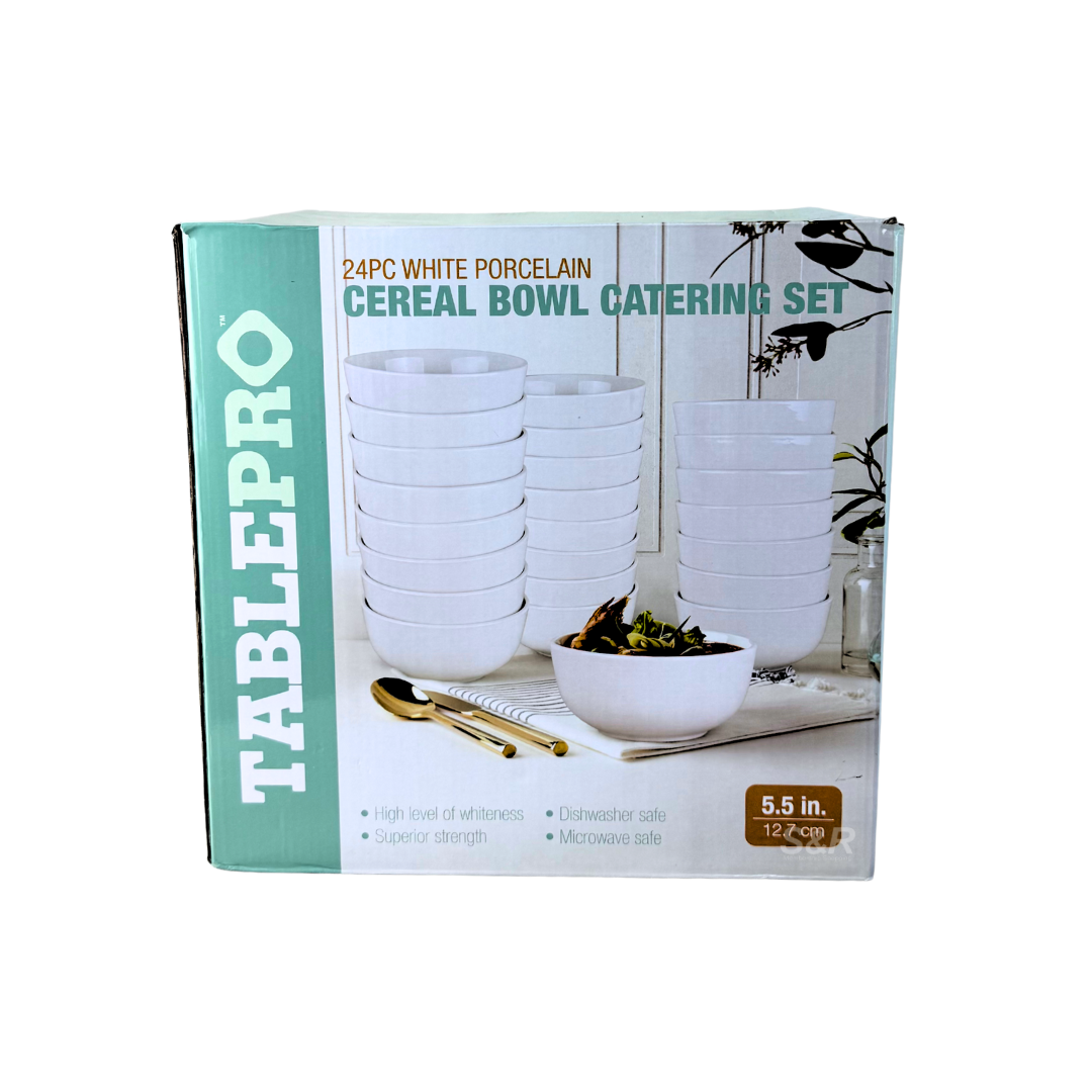 Tablepro 24-piece White Porcelain Cereal Bowl Catering Set